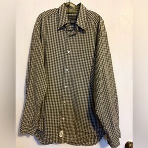 Medium Banana Republic Green & White Checkered Long Sleeve Shirt - Like New